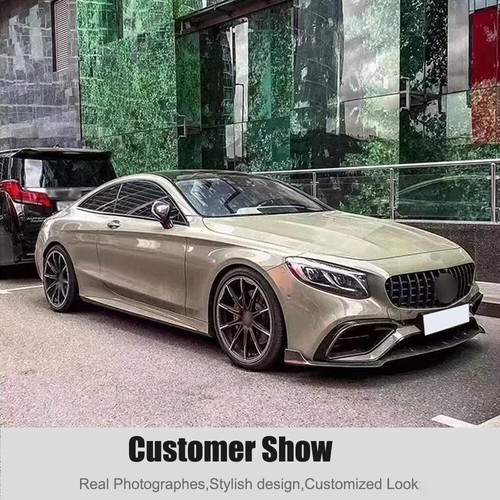 For Benz W217 C217 S63 S65 Coupe 2018-2021 Real Carbon Front Bumper Lip Spoiler - Picture 5 of 13