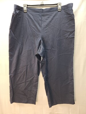 Alfred Dunner Pants Womens 20 Pull On Elastic Waist Blue Pants