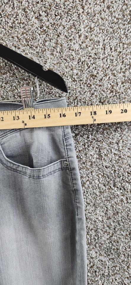 Pantalones de mezclilla Lee Easy Fit grises pierna recta elásticos recortados para mujer talla 12P Foto 4 de 4