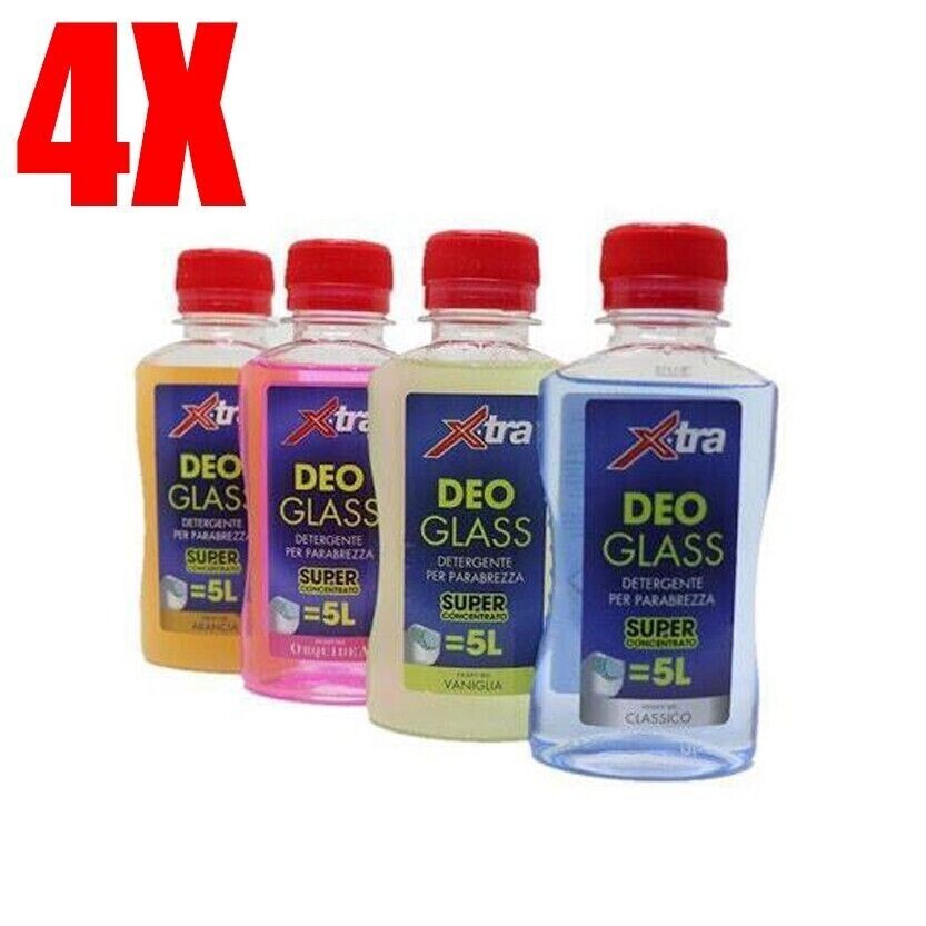 4X Deo Glass Detergente Parabrezza | Effetto Specchio e Trattamento Vetri