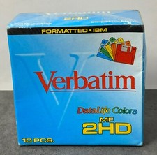 Verbatim DataLife Colors 3.5" MF 2HD Microdisks 90mm 10 Pack Pre-Formatted IBM H