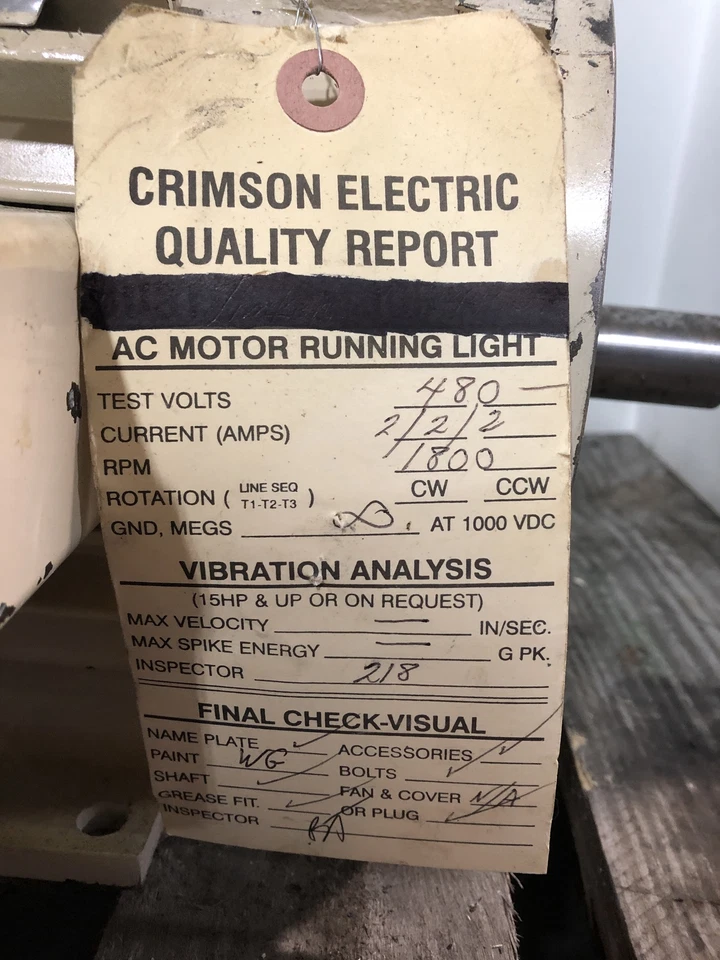 Lincoln Electric AN4S3TC61Q10 Inverter Duty Motor 3HP 1770RPM 3PH 184TC - Image 3 of 4