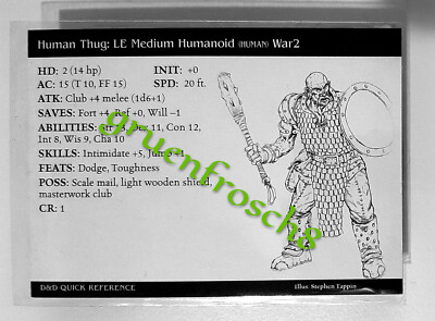  HUMAN THUG  47 U  HARBINGER 2003  D&D MINIATURES GAMES CARD DDM WIZARDS VINTAGE