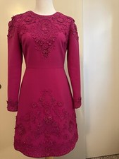 NWT $3990 Carolina Herrera Floral Applique Embellished Mini Dress Size 4