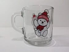 Lazzie Bear Glass Coffee Mug Lazarus Department Store (Now Macy's) White Bear