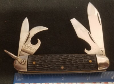 Imperial Prov. RI. Scout Camp Knife, Jig Black Composite Handles 
