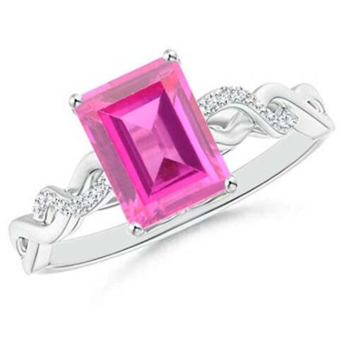 2.20Ct Natural Pink Tourmaline IGI Certified Diamond Pendant In 14KT White Gold - Picture 1 of 2