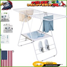 Portable Space-Saving Drying Rack for Clothes, Shoes  Delicates - White