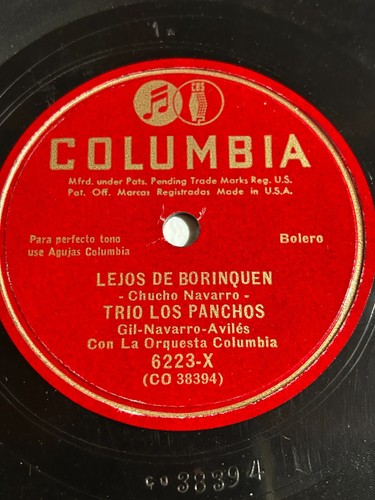 Rare Latin Mexico Trio Los Panchos - Carmelito/Lejos de Borinquen - Bolero 78RPM - Picture 2 of 2