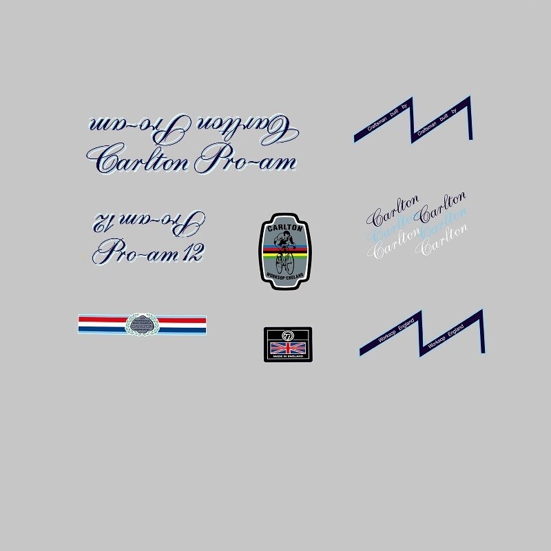 Carlton Pro-Am 12 Bicycle Decals, Stickers UK
