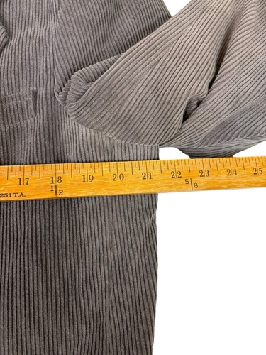 Manhattan Corduroy Jacket Mens 44R Gray Vented Lined Missing One Button - Picture 9 of 14