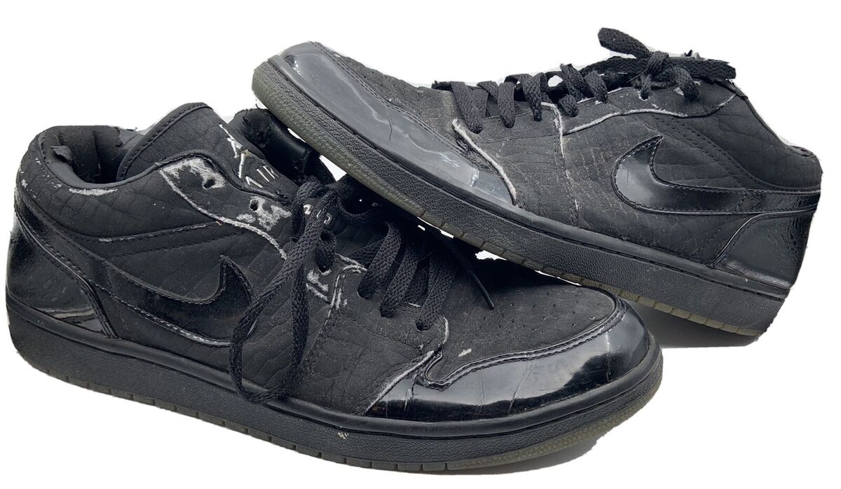 Nike Air Jordan 1 Retro Low 2007 Black Croc Metallic Silver Nike Air Jordan 1 Retro Low 2007 Black Croc Metallic Silver