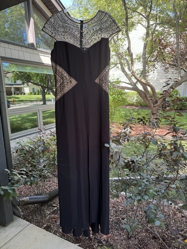 Nuevo con etiquetas Maxi Vestido Tadashi Shoji Para Mujer Talla 18 Sin Mangas Columna Formal, Tachuelas - Imagen 6 de 20