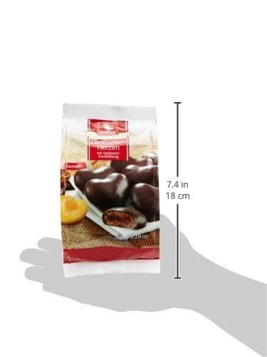 Zartbitter Lebkuchen Herzen mit 28% Aprikosenfüllung vegan 6x150g von WEISS - Bild 3 von 5