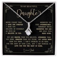 Beautiful Daughter Necklace, Birthday Xmas Gift from Dad, I Love you Forever