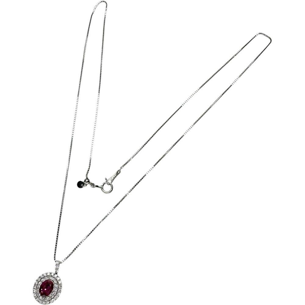 Ruby 0.74ct diamond 0.27ct in total Necklace Pt950Platinum