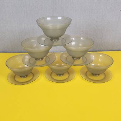 Tupperware Dessert Cups Smoky Gray Lot of 6 Cups With Bases 754-31 Jello NO Lids