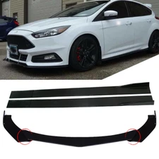 Front Bumper Lip Splitter Spoiler Body Kit +Side Skirt For Ford Focus Fiesta