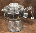 Vintage Pyrex Glass Flameware 6 Cup Coffee Percolator Pot 7756-B Not Complete.