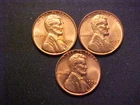 1956-D,57-P, 58-P Set BU RED Lincoln Cents-3 Great Collector Coins!-d7787xcx
