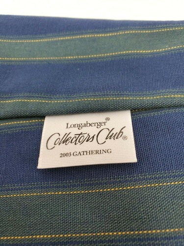 Longaberger Collectors Club 2003 Gathering Basket Liner Fabric Green Stripe - Picture 4 of 10