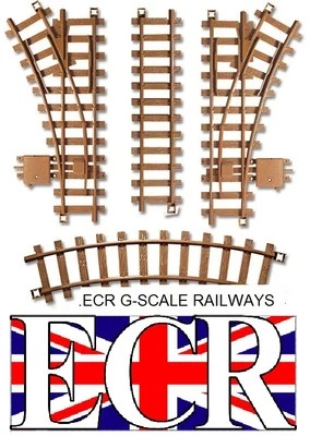 ECR NEW G SCALE 45mm GAUGE HARD PLASTIC RAILWAY TRACK CURVES STRAIGHTS POINTS LAYOUT