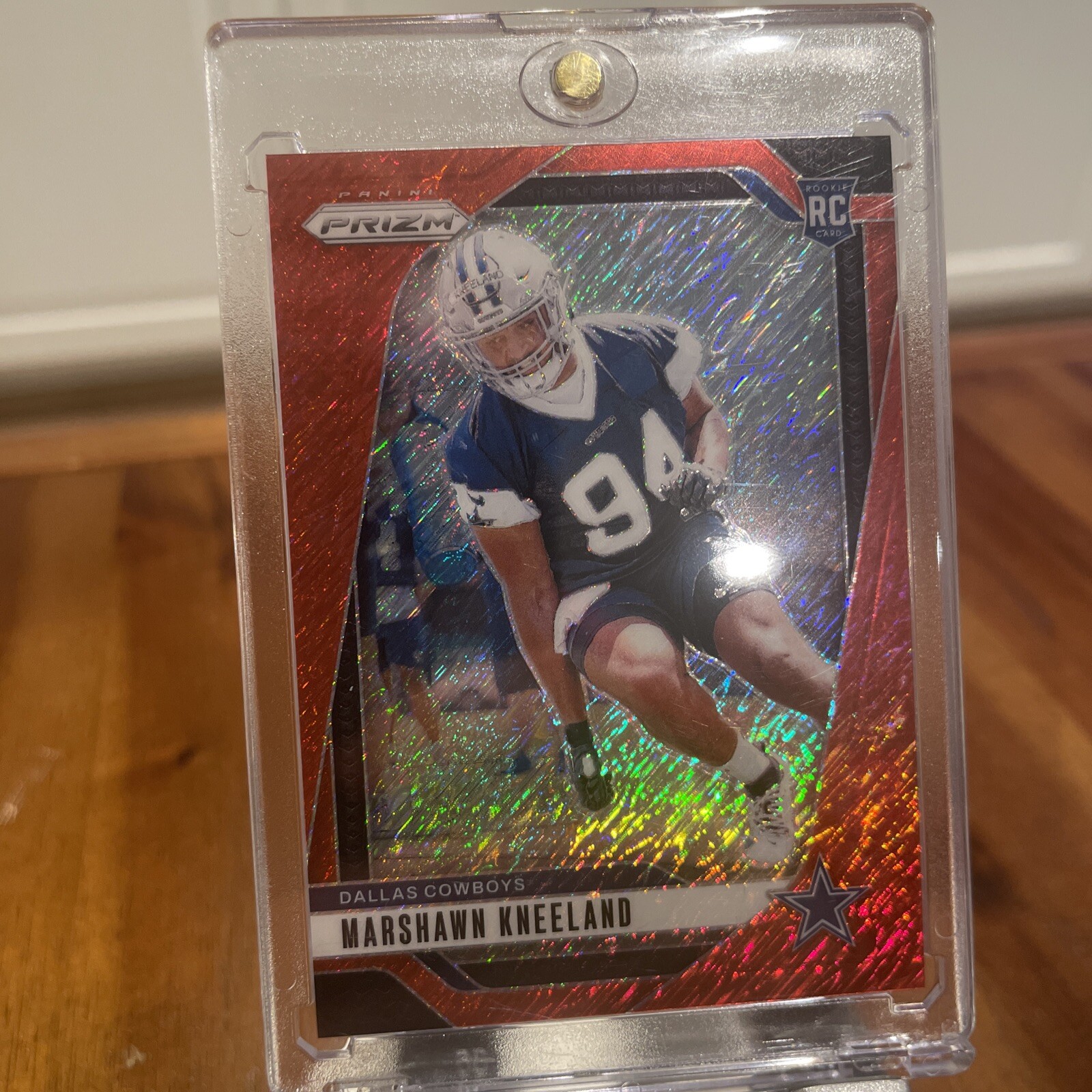 MARSHAWN KNEELAND 2024 PRIZM ROOKIE FOTL RED SHIMMER COWBOYS RC /35 Q0521