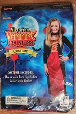 Victorian Vampire Countess Costume Size Girls Youth 12-14 Large Halloween NEW