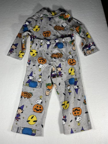 Peanuts unisex Sz 4T fleece pajamas 2 pc set Halloween Charlie Brown Kids Baby - Picture 3 of 7