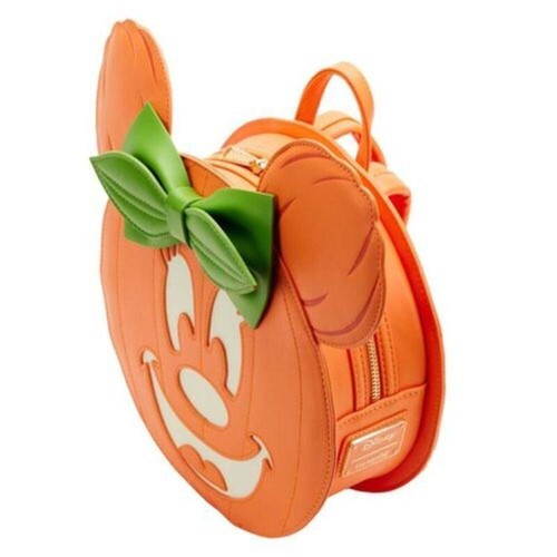 Loungefly Mini Mochila Oficial Disney Minnie Mouse Calabaza Cara Mochila - Imagen 3 de 4