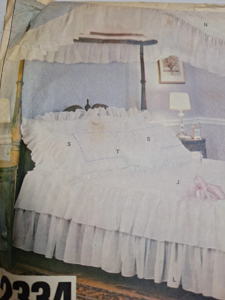 Vogue 2334 Curtain Valance Bedspread Sham Craft Sewing Pattern Bed Set UC VTG - Image 2 of 4