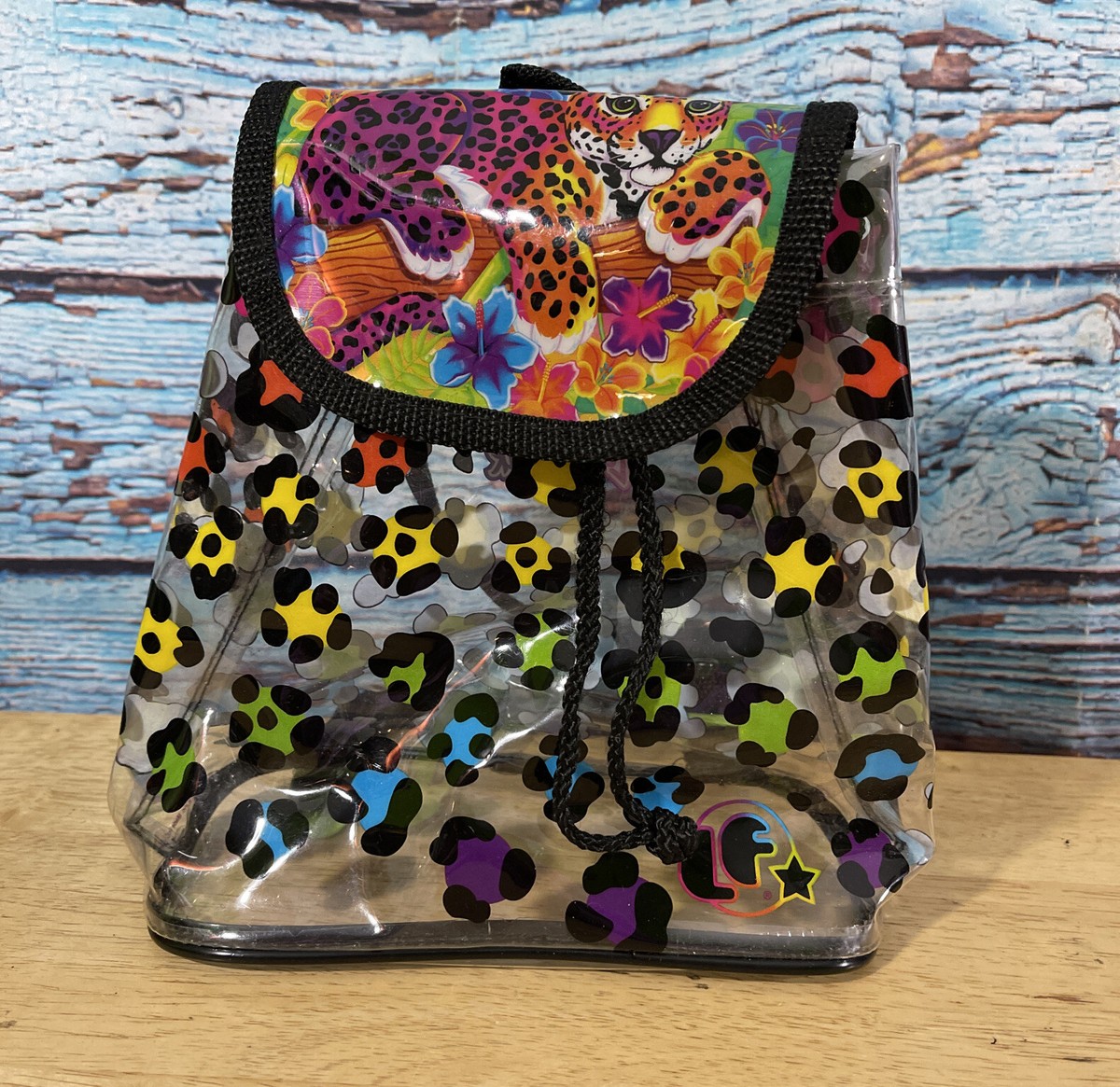 Lisa Frank 1990 Leopard Rainbow Cheetah Clear Backpack Vintage Vintage LISA FRANK 1990s Backpack Clear | Mercari main image 3