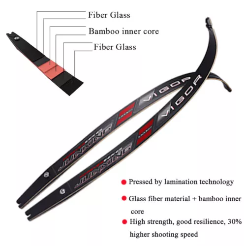 Elevador de arco recurvo 20-40 lb 25" interfaz F extremidades derribo tiro con arco deportes caza - Imagen 7 de 17