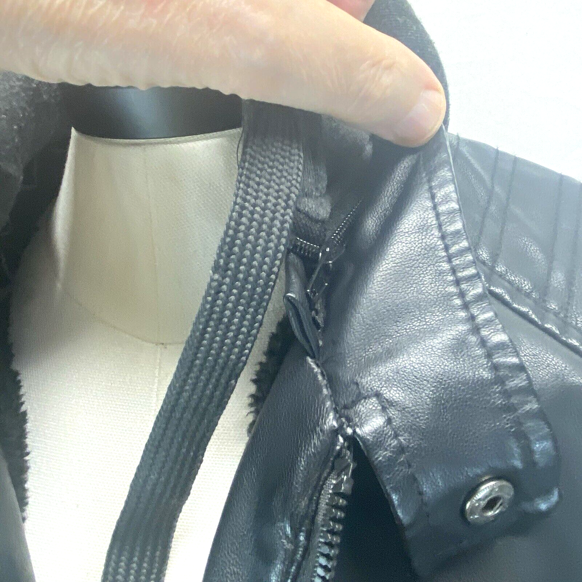 G&O Fashion Men's XL Removable Hood Biker Jacket Black PU G&O Fashion Men's XL Removable Hood Biker Jacket Black PU