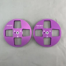 1 Pair Pro 7" Aluminum TASCAM Purple Take Up Reels For 1/4" R2R Tape Recorders