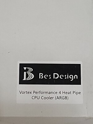 Bes Design Vortex Performance 4 Heat Pipe CPU Cooler (ARGB) NEW