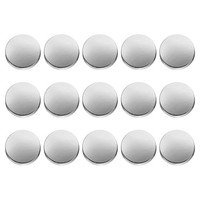 15 Stk. Runde KnöPfe 15Mm Flach FüR Diy, Hell Silber
