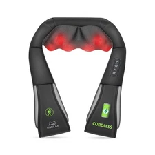 Snailax Cordless Massager - Shiatsu Neck and Shoulder Massager with Heat, Por...