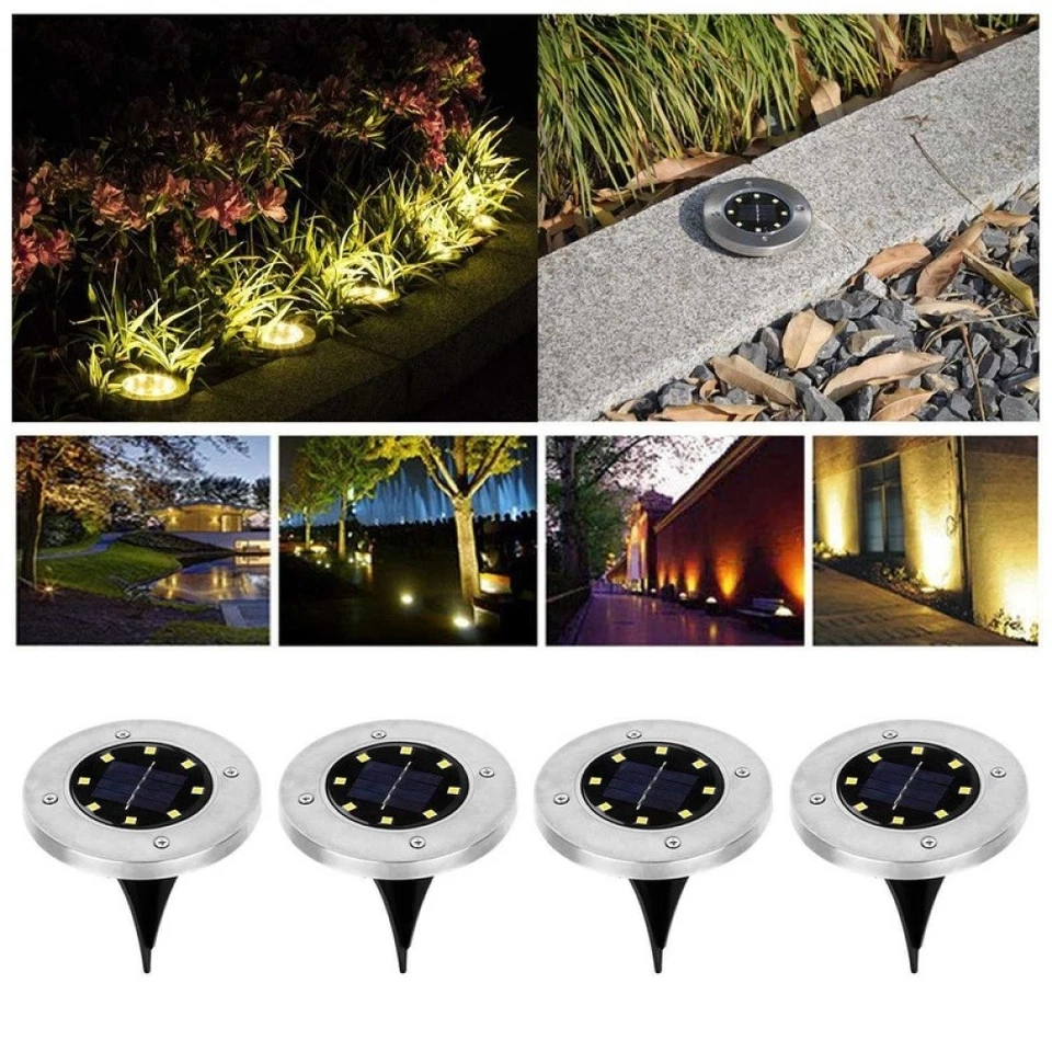 12x Solarlampe Bodenstrahler 8LEDs Außenleuchte Bodeneinbaustrahler Bodenleuchte - Bild 2 von 4