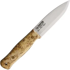 Casstrom Curly Birch Bushcraft Fixed Blade Knife Satin Drop Point - KS11804