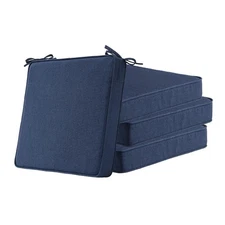 Sunbrella Square Corner Seat Cushions, 19" x 19" x 3", Set of 4, Indoor Outdo...
