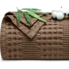 PHF Cooling Waffle Blanket Twin Size, Lightweight 60% Rayon Derived from Bamboo