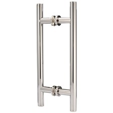 Counterpoint 8" Center-to-Center Back-to-Back Pull with Rosettes Polished Nickel