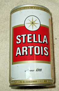 Stella Artois Beer Can Bottom Opened CS Crimped Steel