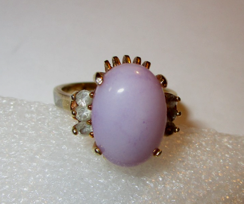 Vintage Fancy Big Purple Stone in Fancy Setting Cocktail Ring Size 8