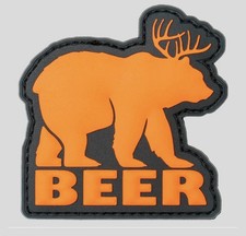 BEER BEAR Morale Patch In HUNTER ORANGE !! Pa...