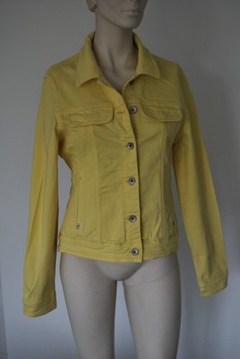 More & More Jeansjacke Kragen Taschen langarm gelb Gr.40 (U11)