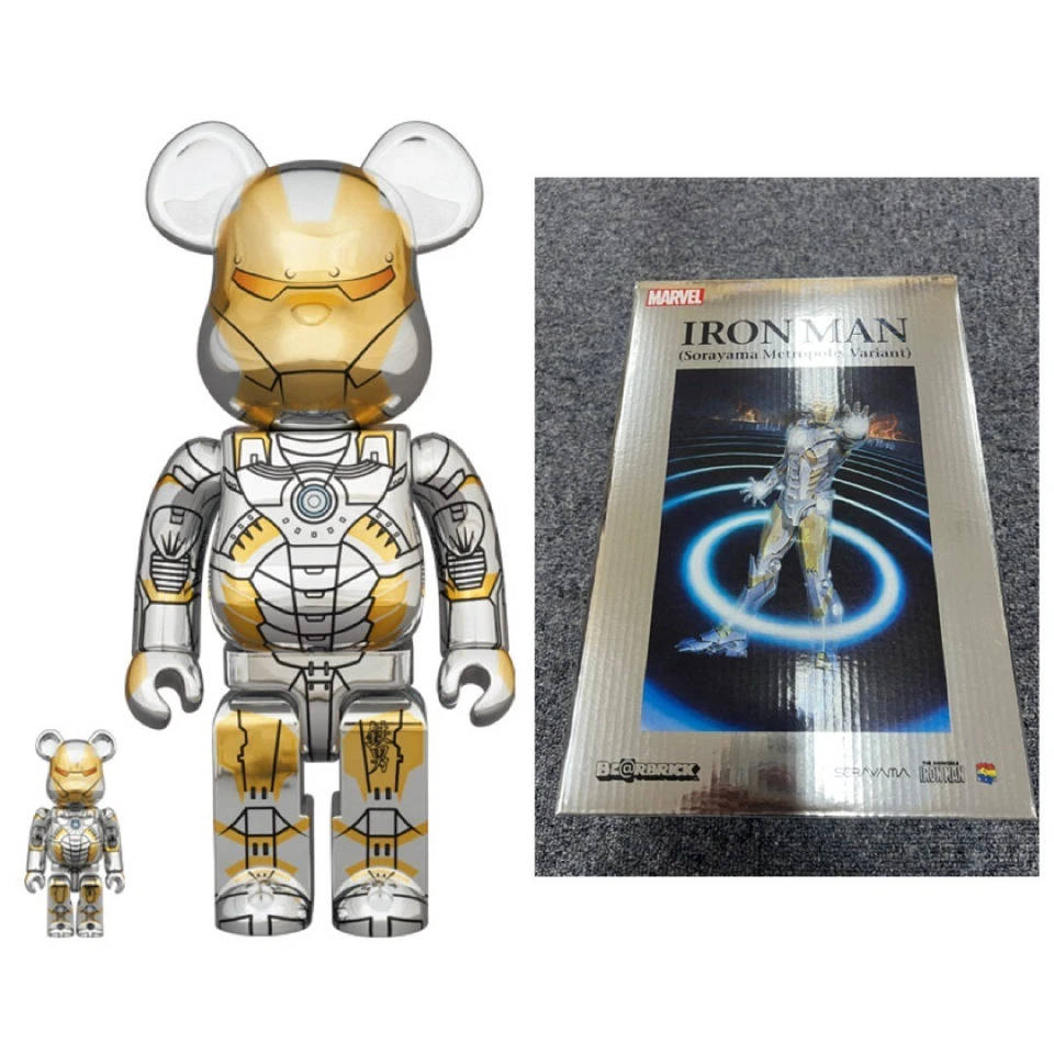MEDICOM TOY BE@RBRICK SORAYAMA IRONMAN 100% y 400% Nuevo de JAPÓN Foto 2 de 4