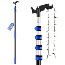 4.6–18 FT Christmas Light Pole Hanger Tool with Utility Hook, Adjustable Tele...