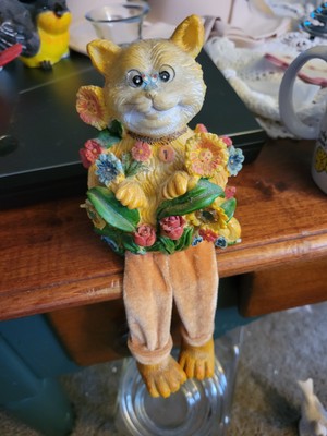 Cat Lady Orange Flower Loving Cat Shelf Sitter